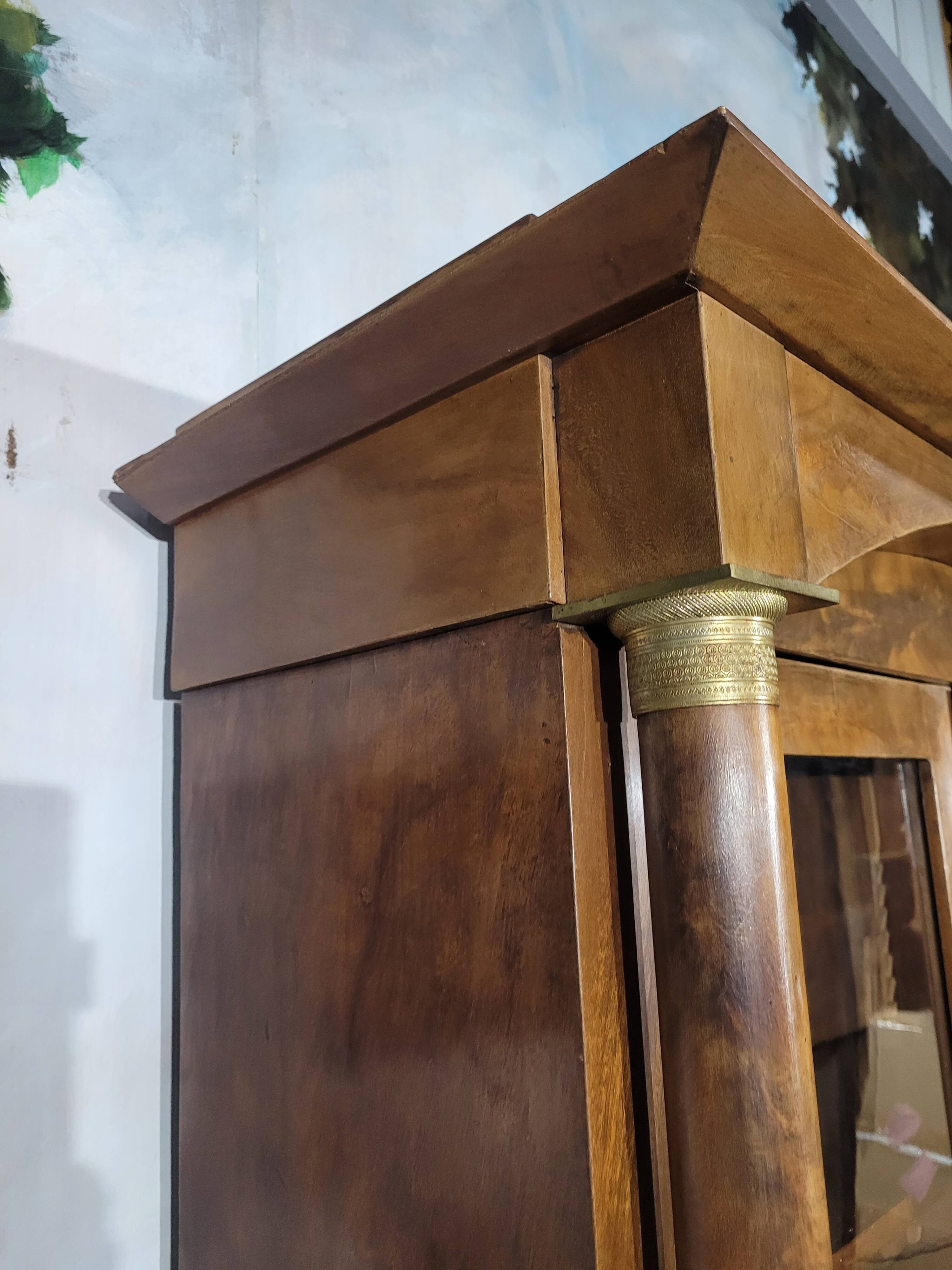 Petite bibliothèque empire en acajou