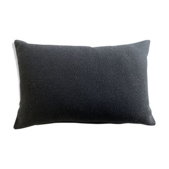 Coussin en natté de laine proche Kvadrat noir