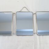 Old vintage barber triptych mirror