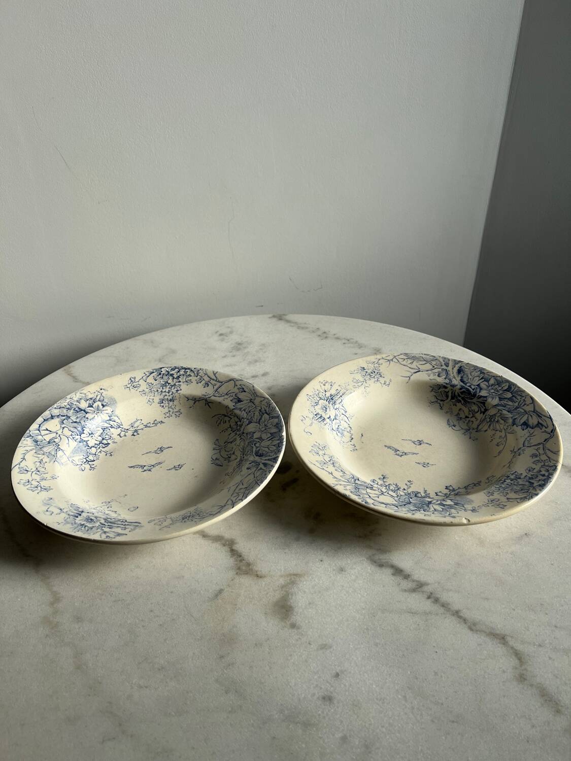 Lot de 2 assiettes creuses décors floral