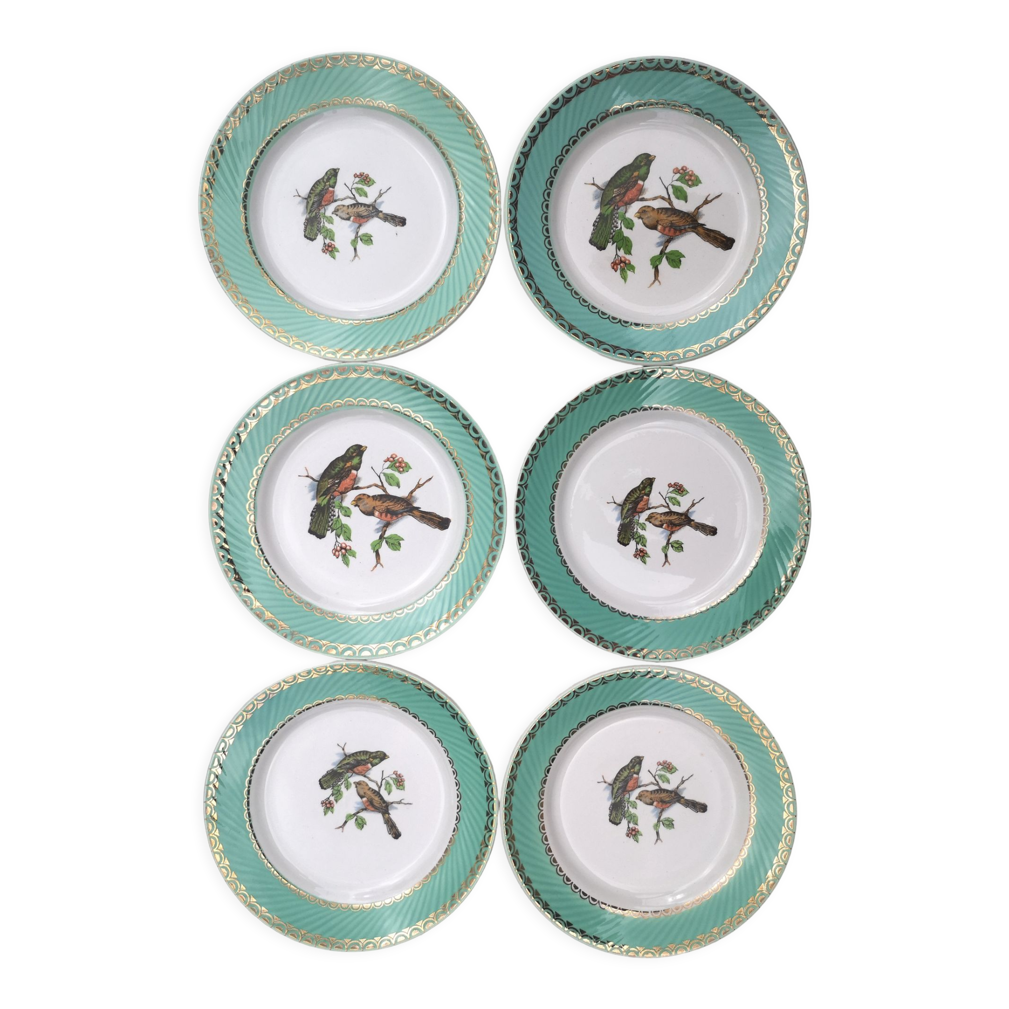 Badonviller birds dessert plates