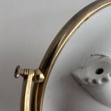 Vintage illuminated adjustable brass mirror, Arpin Paris, France 1970