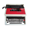 Typewriter "Burelec 315" made in Spain in red and white metal.