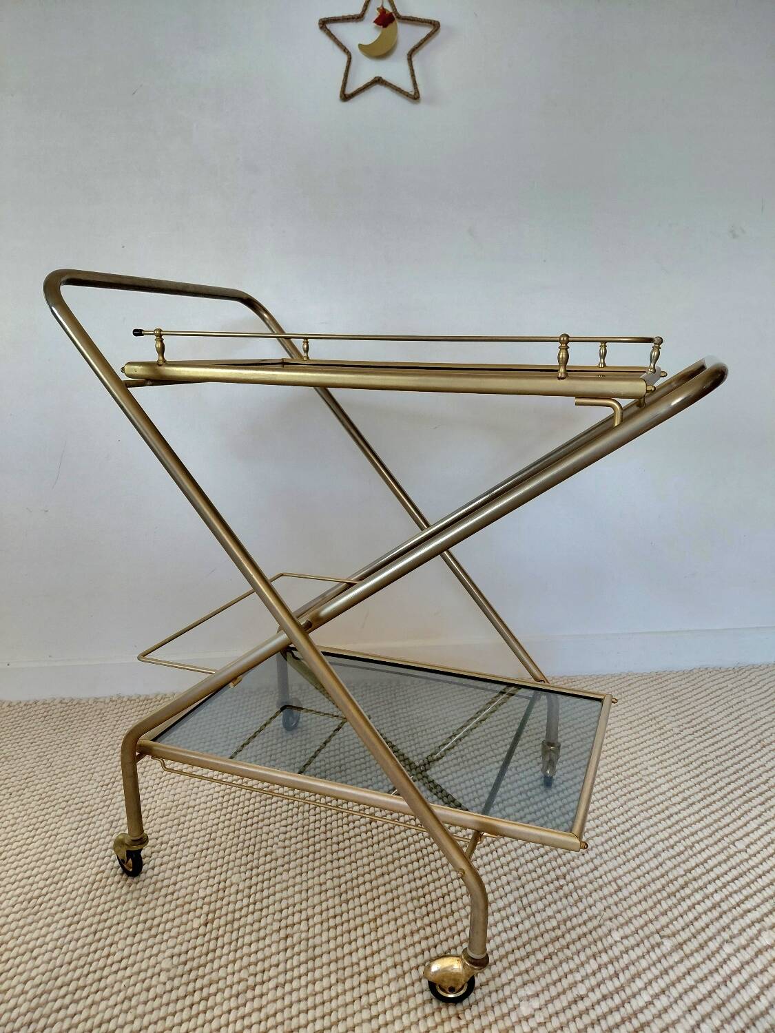 Desserte de bar pliante "Hollywood Regency"-Design Italien