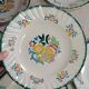 Set of 6 large flat plates Longwy Vieux Rouen vintage