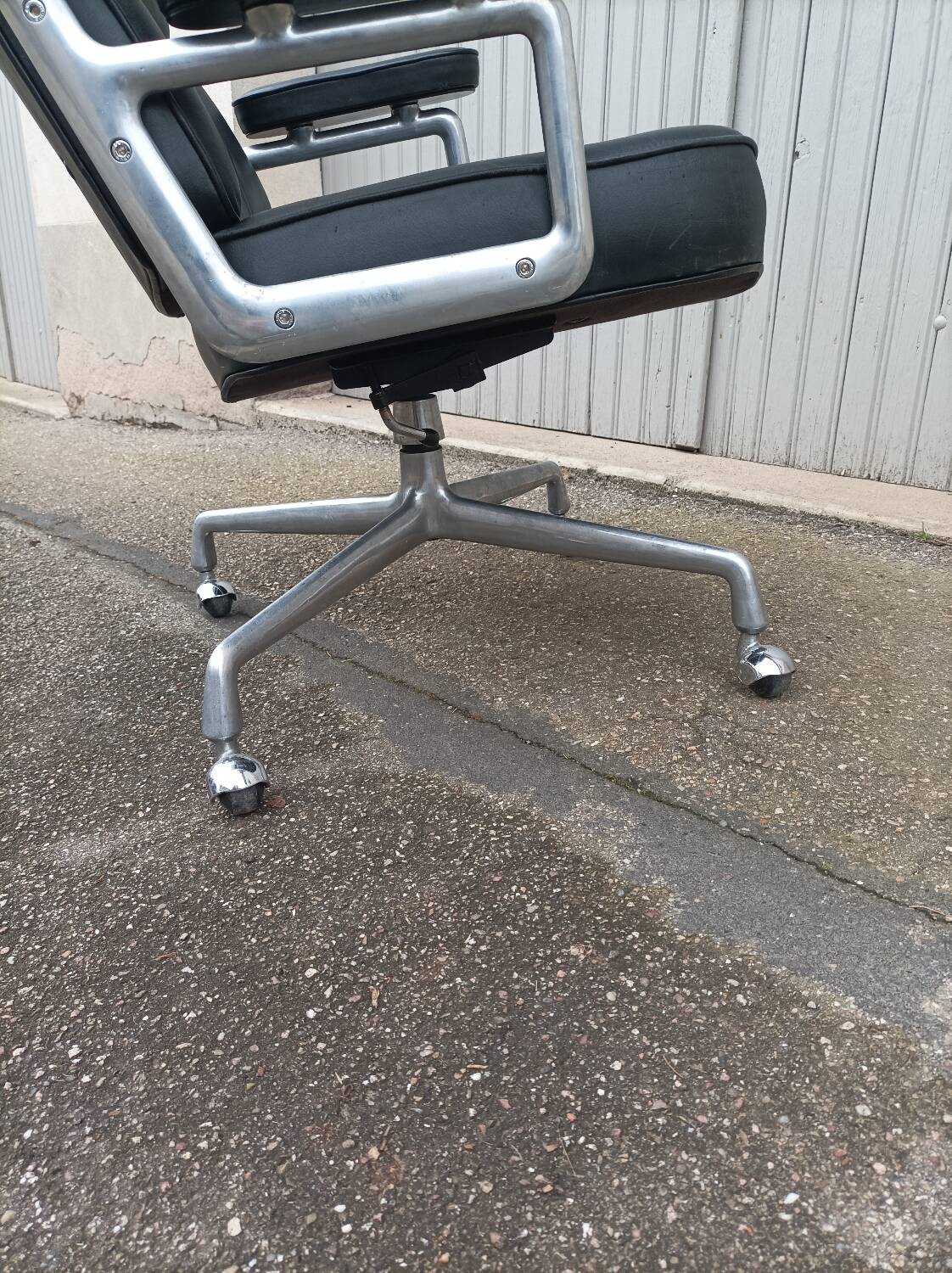Vintage black leather armchair