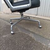 Vintage black leather armchair