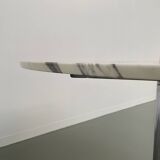 60s marble table with chrome cross base