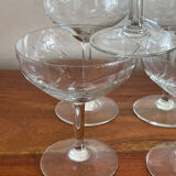10 glass engraved glass champagne cup, 2 sizes