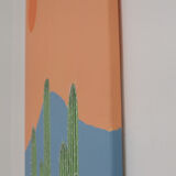 Contemporary painting on cactus canvas