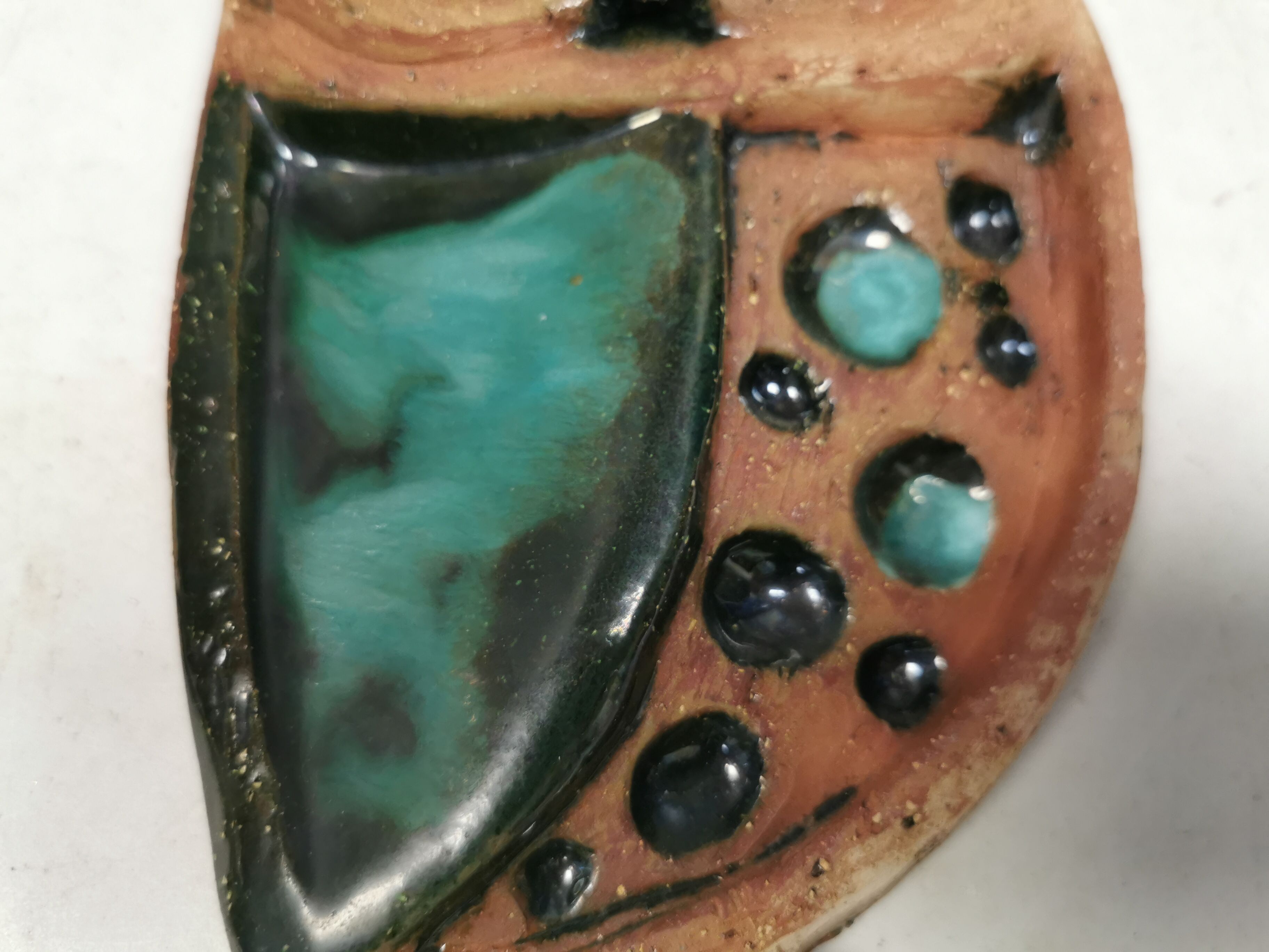 Owl, vintage ceramic wall plaque, Laholm, Sweden, 1970s