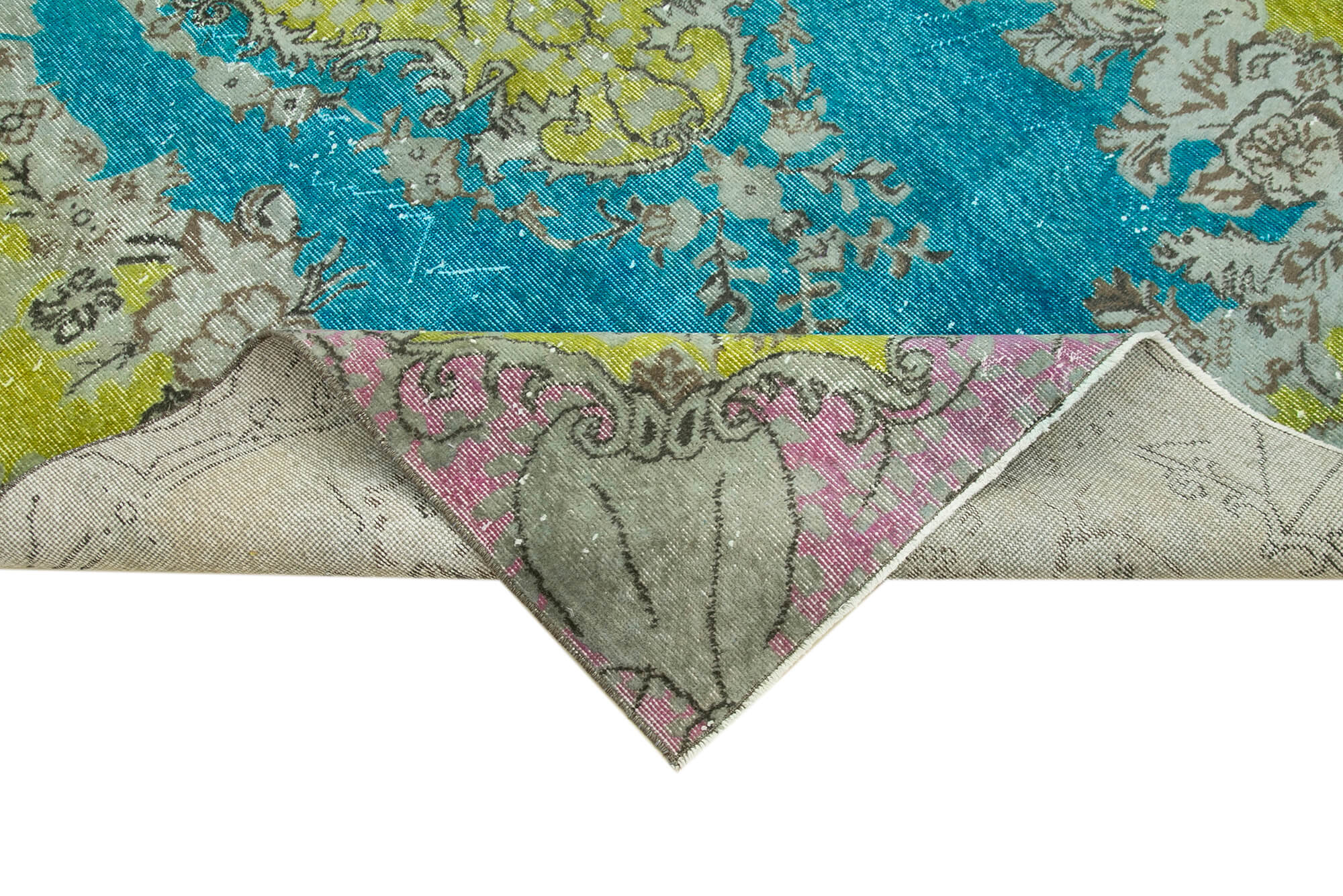 Handmade bohemian turkish 1970s 172 cm x 276 cm multicolor rug