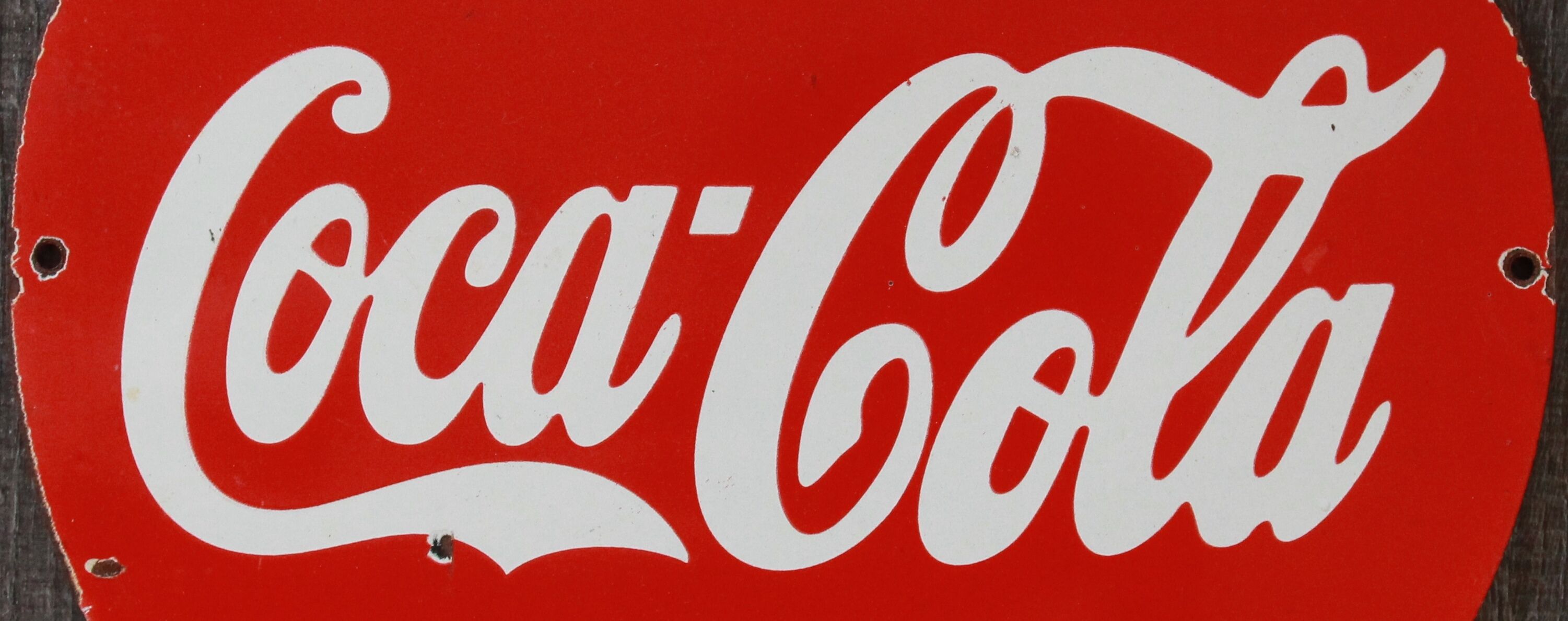 Coca-Cola enamelled ad "Delicious Coca-Cola Refreshes You Best" 1950's USA