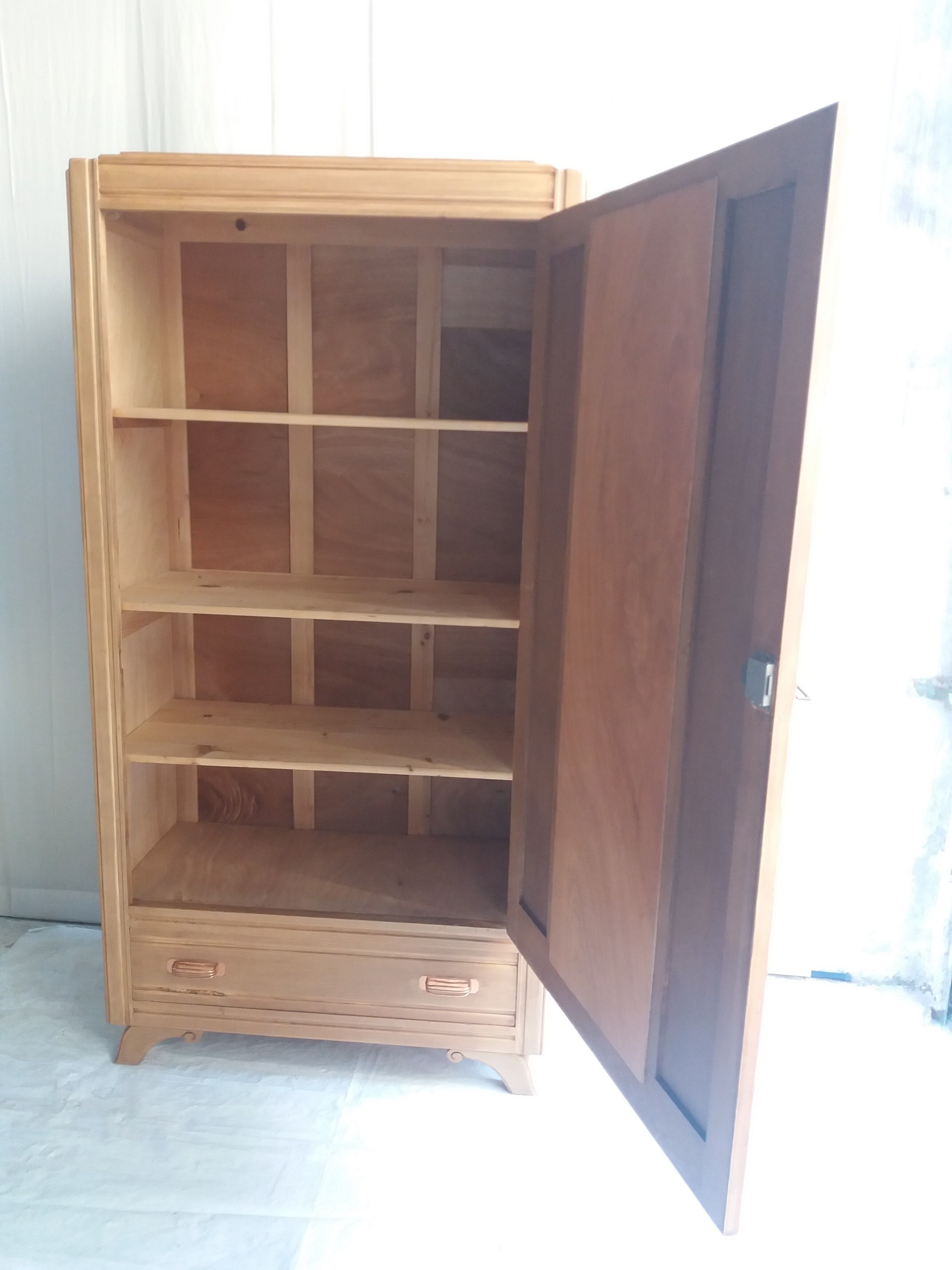 Vintage wardrobe of the 50's with 1 door