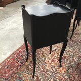 Bedside with drawer, black with patterns
