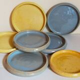 Seven vintage potter's sweet treat plates
