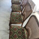 Table ronde avec rallonges et 4 chaises dossier cannage Vintage