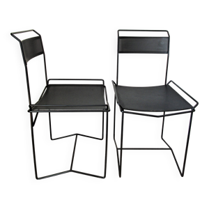 Paire de chaises acier