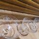 3 champagne glasses in fine gold crystal glass engraved