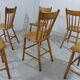 Set of 6 Antique Rustic Wooden Dining Chairs 1900