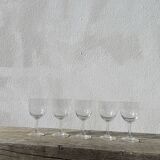 5 cut crystal stemmed glasses
