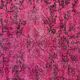 Turkish rug pink 300x200 cm, vintage overdyed tribal wool carpet large 2511