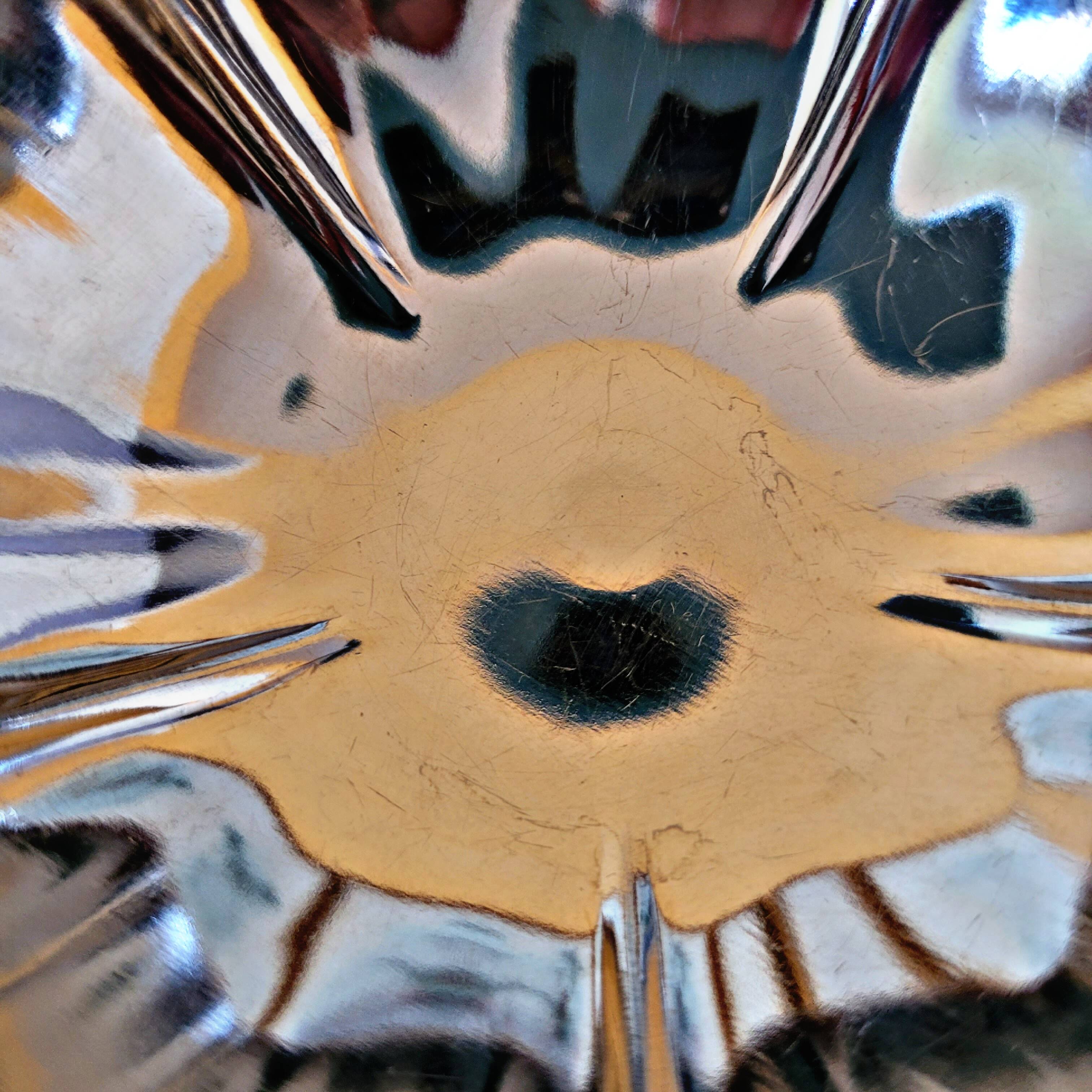 6 vintage stainless steel ice cream cups, flower-shaped