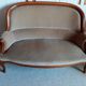 2-seater Louis XV style sofa - arched legs - Art Deco patterned velvet fabric - Beige