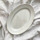 White oval ironstone dish from Creil and Montereau, late 19th century