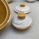Stoneware coffee set niderviller model fauve - vintage - hand decoration