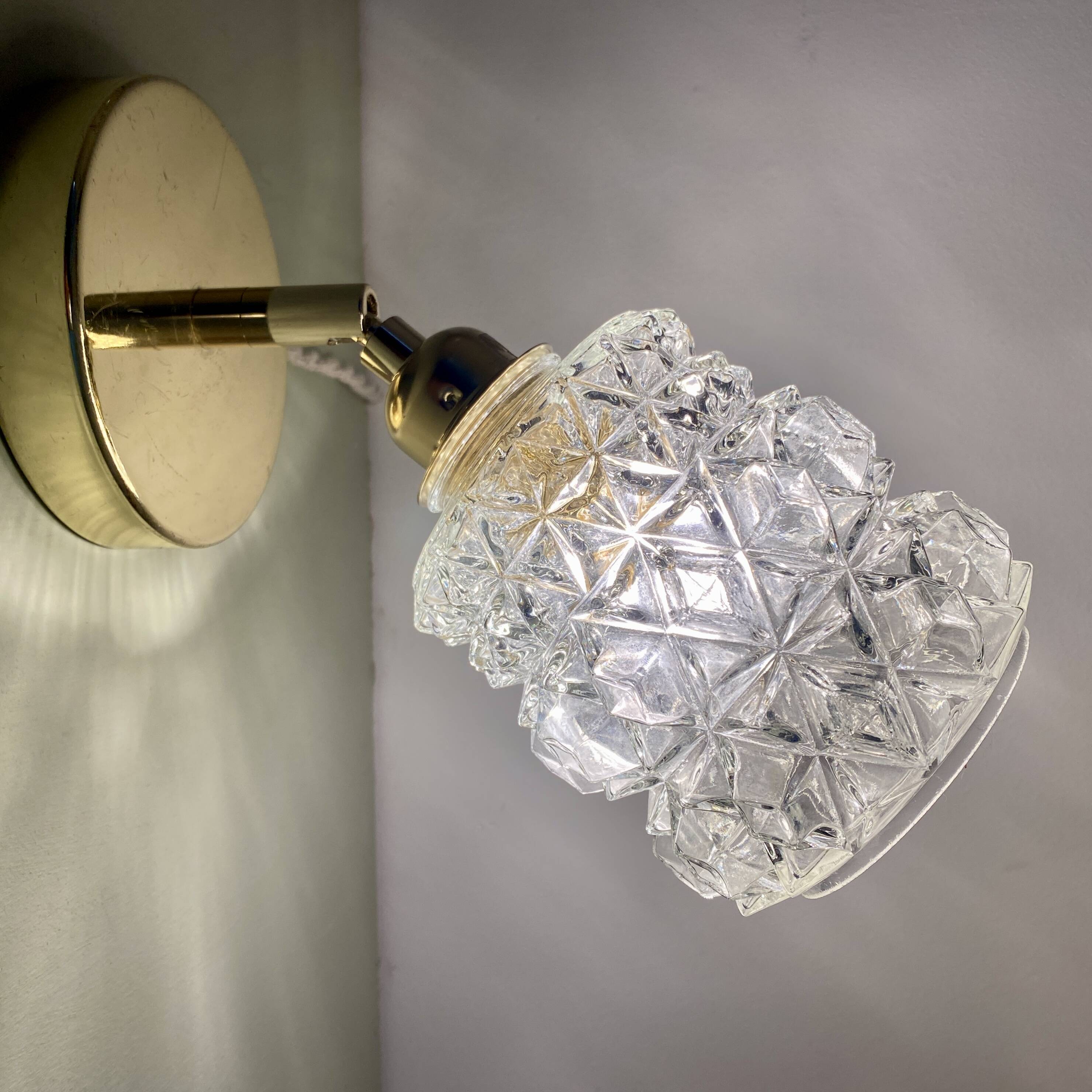 Vintage molded glass globe wall light