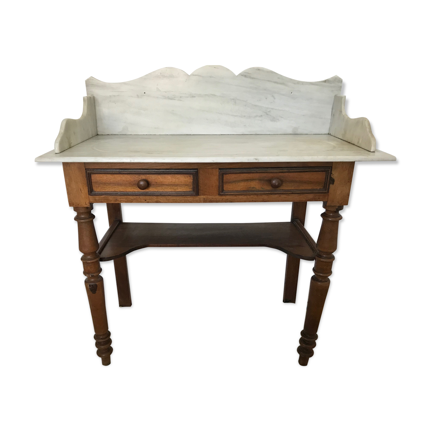 Vintage marble and pine dressing table