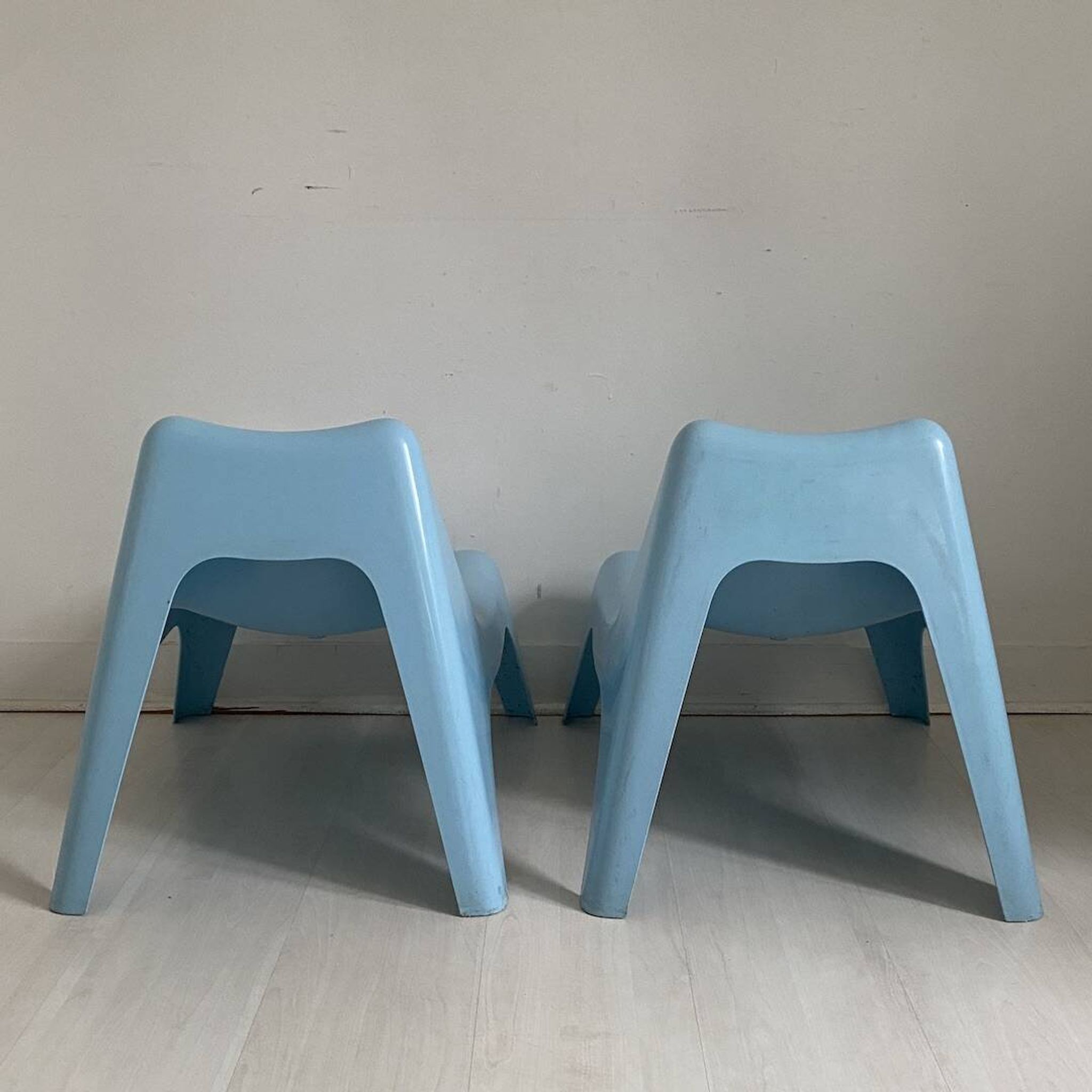 Pair of Bunso children's outdoor armchairs by Ikea Design Thomas Sandell