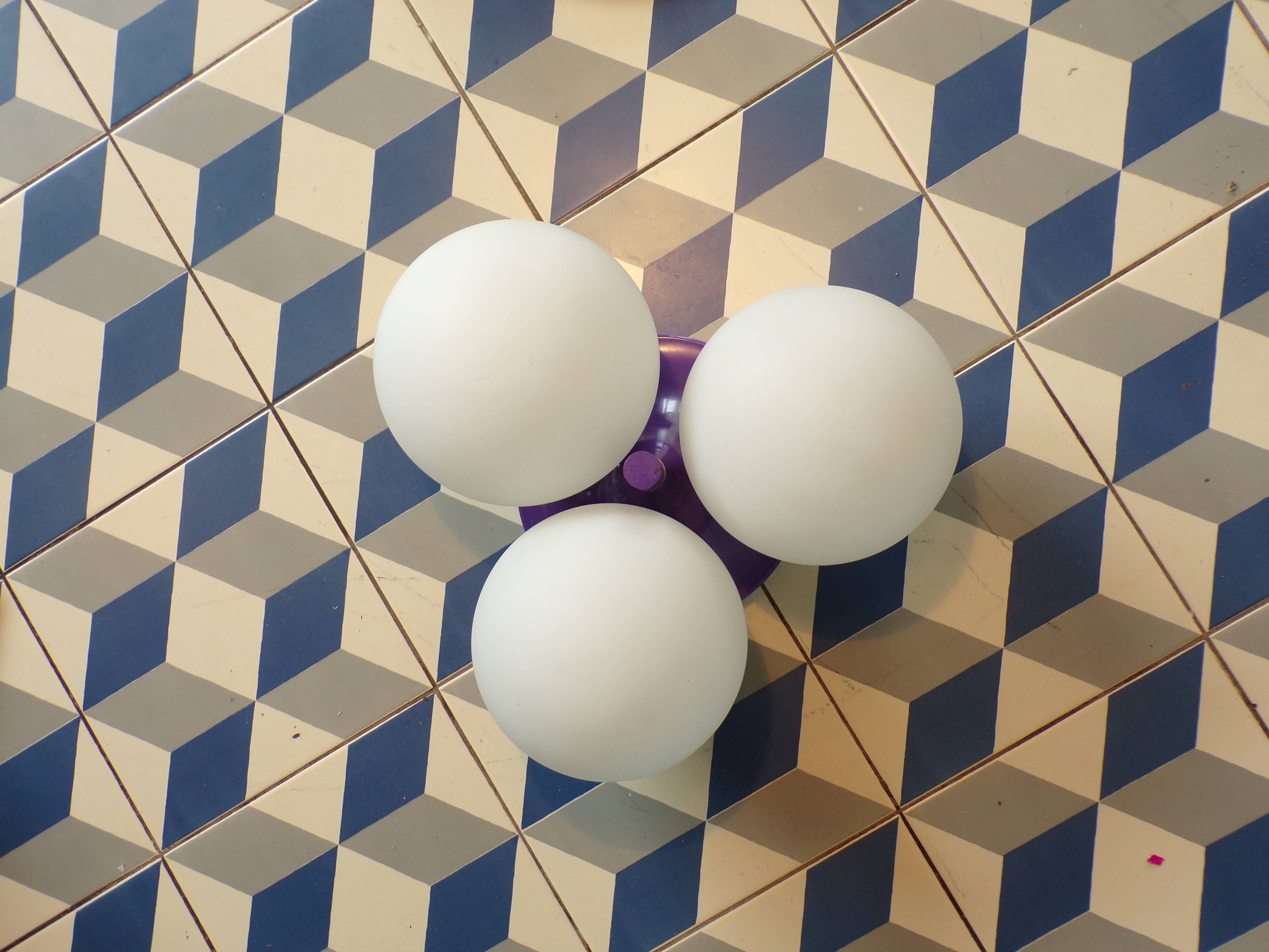 Italian ceiling light 3 lights 1970 purple