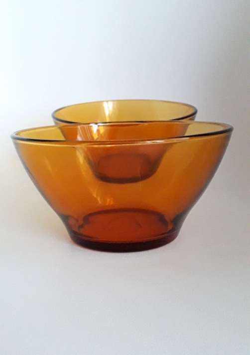 Set of amber duralex bowls