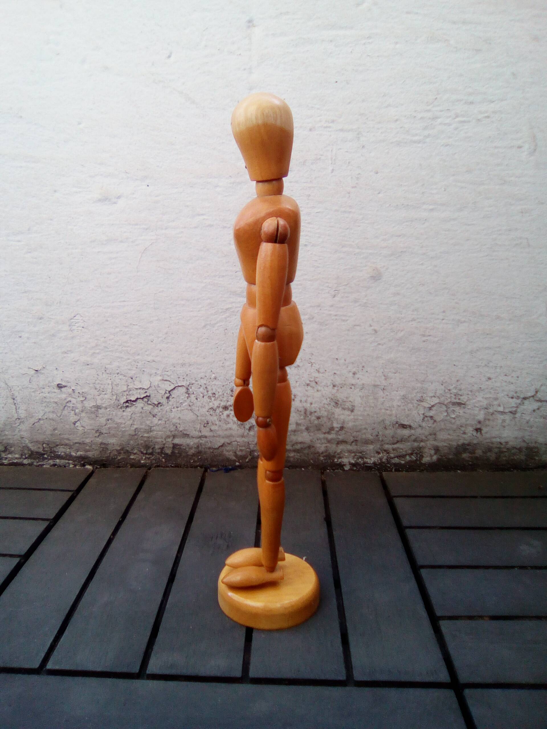Articulated wooden female model
