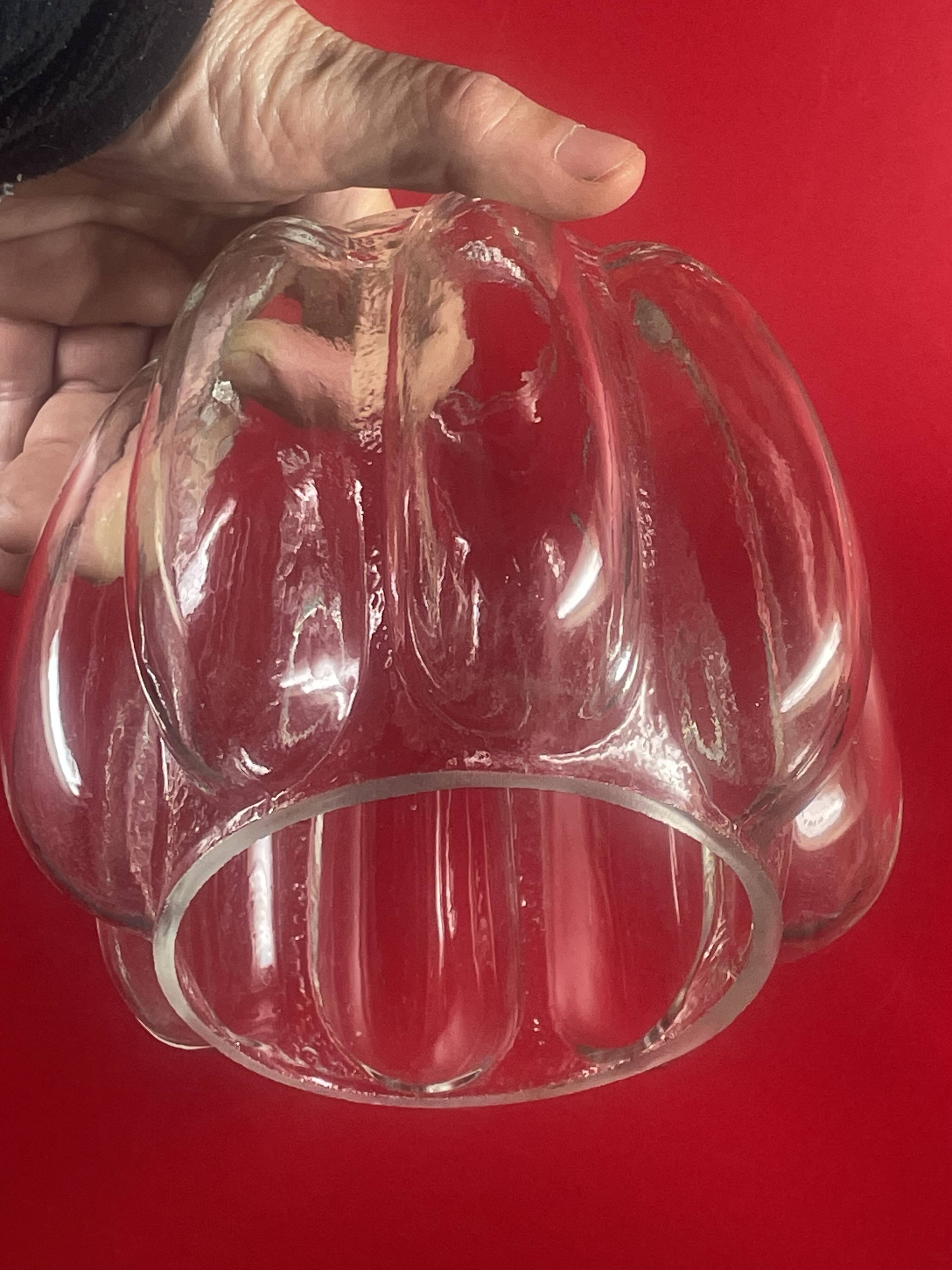 Molded glass pendant lampshade circa 1960