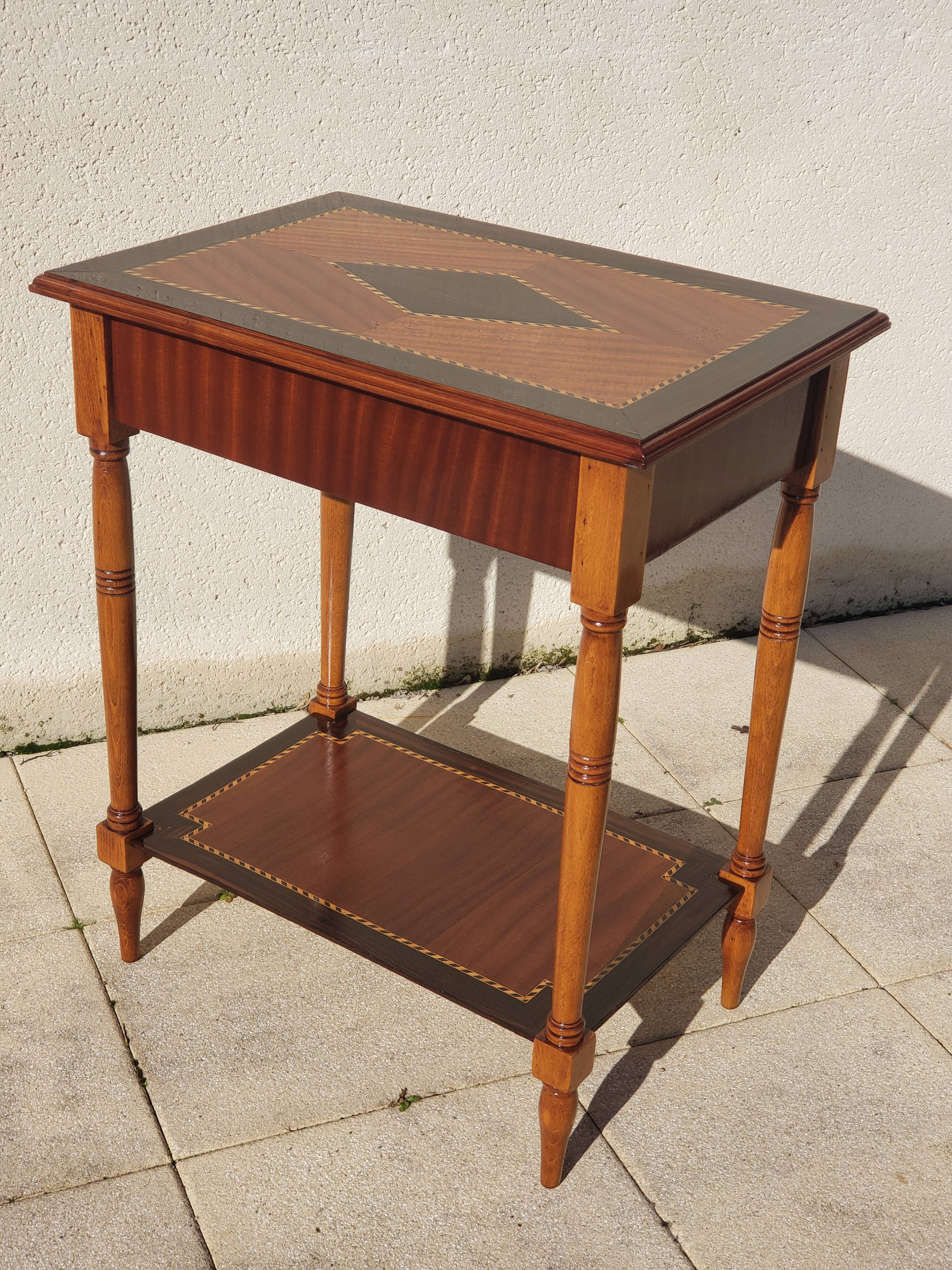 Table d'appoint ancienne console vintage antique marquetée
