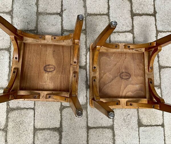 Paire de tabourets Luterma en hêtre – France, années 1950