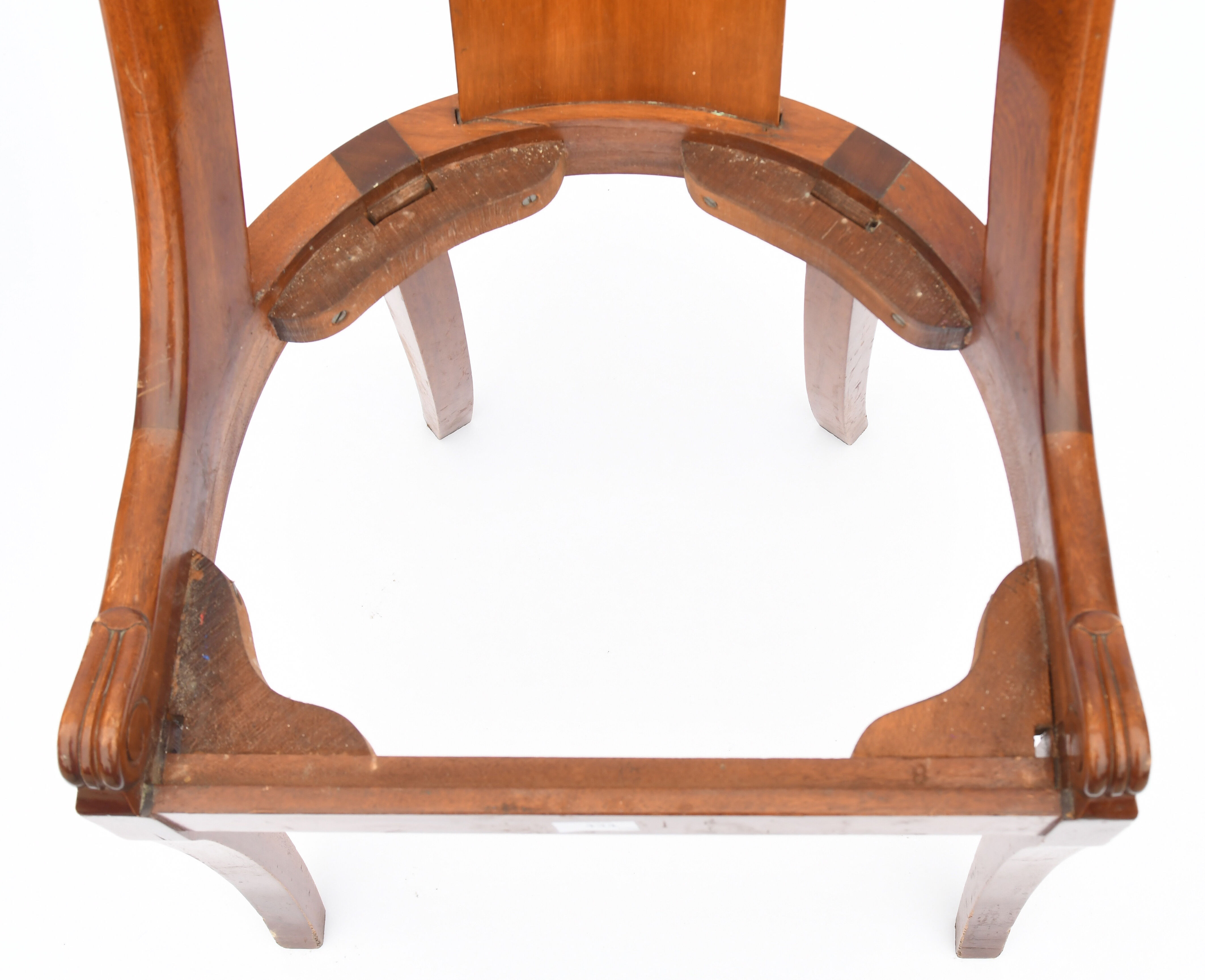 4 chaises en acajou de style Empire