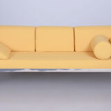 Canapé tubulaire en cuir jaune Bauhaus entièrement restauré, Robert Slezák, années 1930