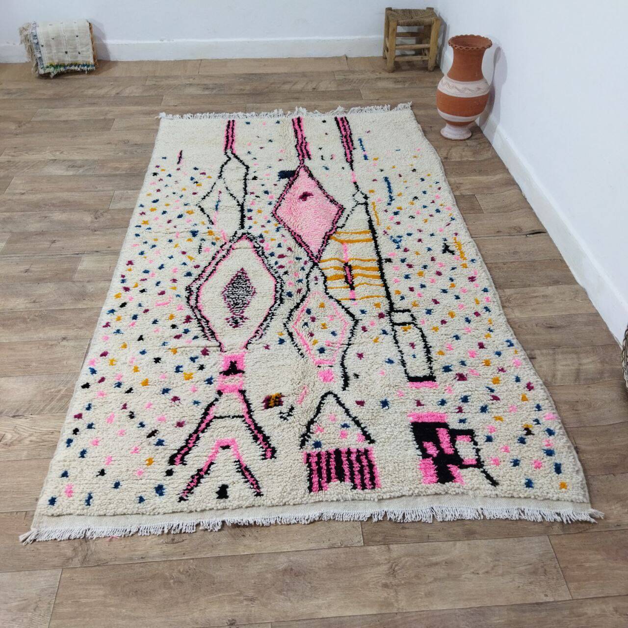 Handmade Moroccan Berber rug 253 X 143 CM