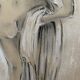 Signed charcoal pastel white portrait of a woman "the white towel"