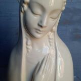 Virgin white ceramic bust / ecru ep 1950