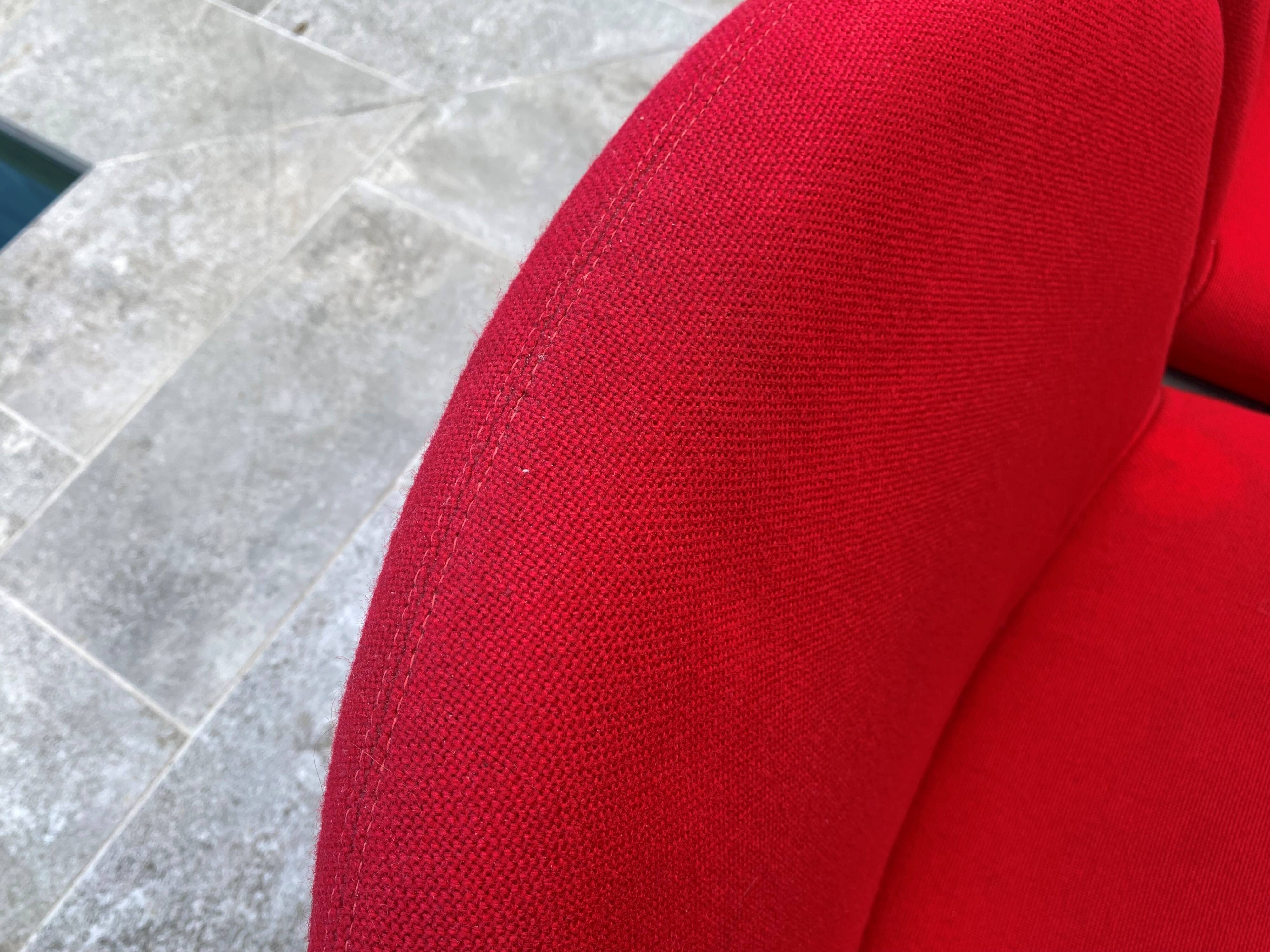 Sitland red fabric and foam armchairs, 1970s