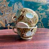 Set of 2 vintage cups and saucers with shell decoration