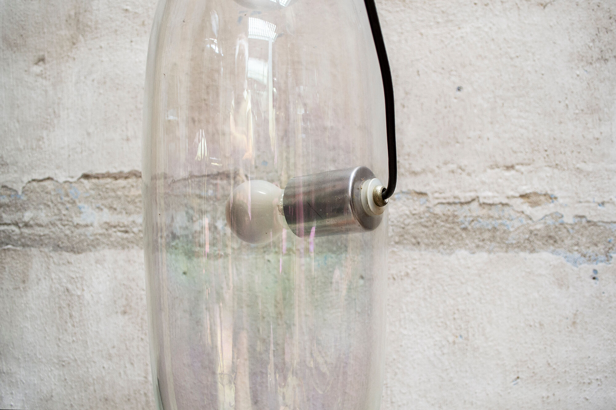Particolare lampada in vetro Murano acidato, Italy, 1970s