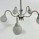 vintage 'gold' chandelier / pendant with mint blue accent