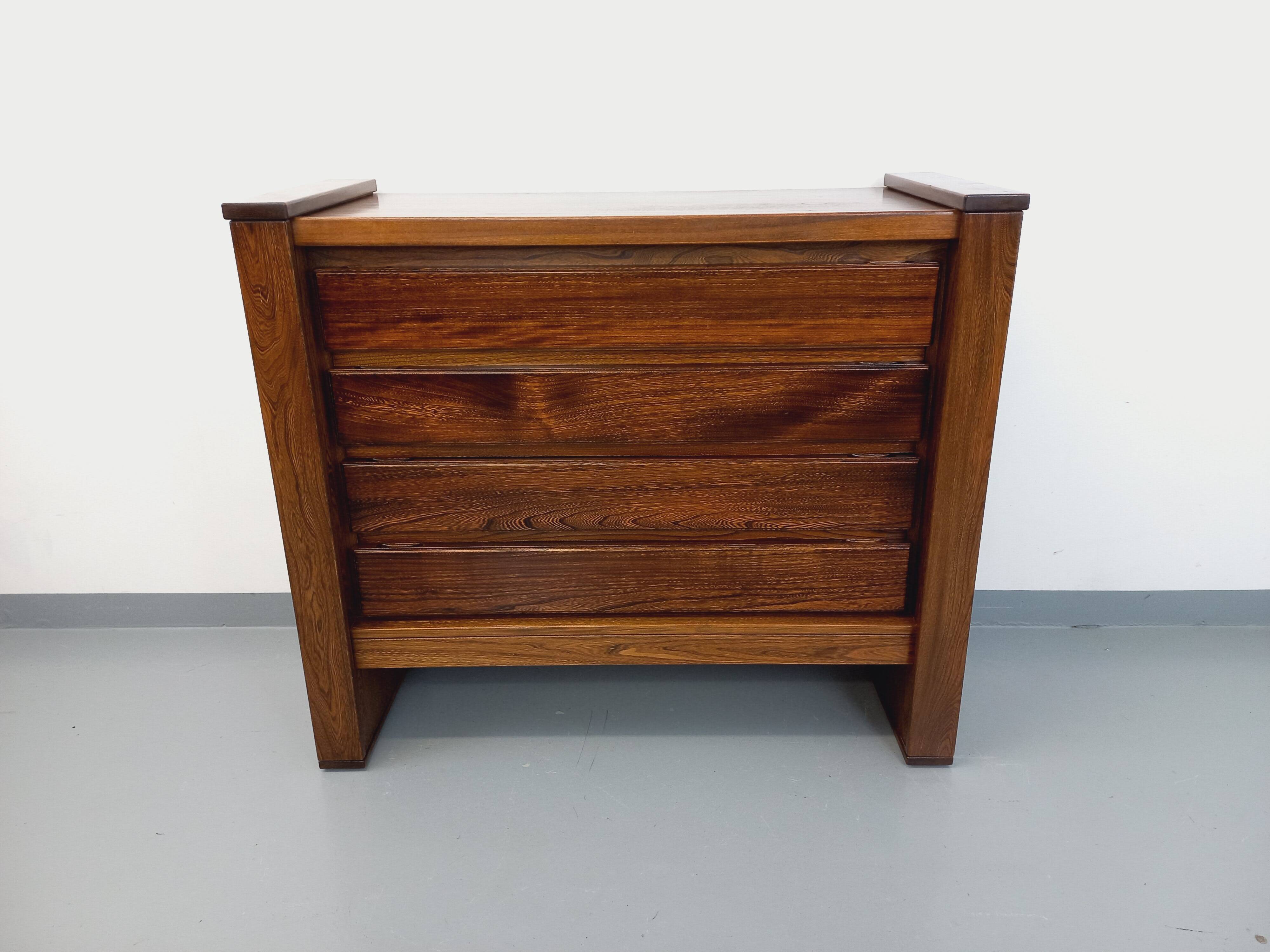 Vintage Maison Regain chest of drawers in solid elm from the 80s