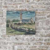 Painting - Oil on canvas Breton Village Signed Louis Hayaux (1897 - 1982)